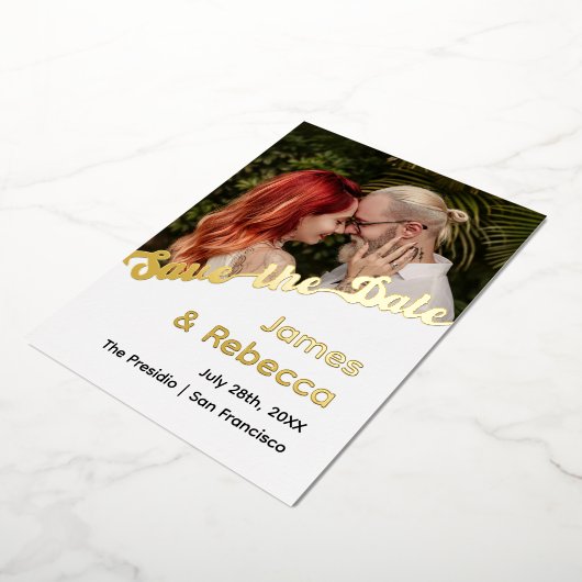 Schattigee retro boho minimalistische eigenzinnige folie uitnodiging (Gedraaid)