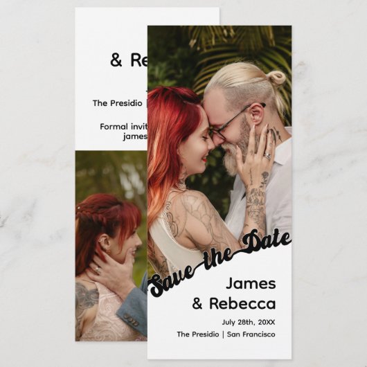 Schattigee retro boho minimalistische eigenzinnige save the date (Voorkant / Achterkant)