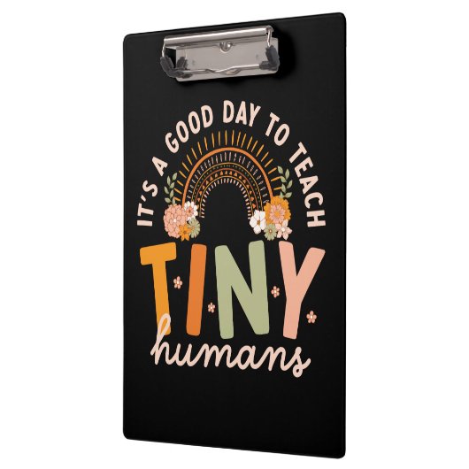 Schattigee Retro Boho Rainbow Preschool Teacher Qu Klembord (Links)