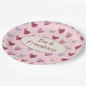 Schattigee Retro Boho Valentijnsdag Dames Tea Part Papieren Bordje (Gekanteld)