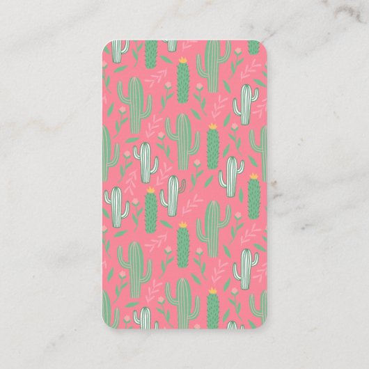Schattigee Retro Cactus Floral Baby shower Luier R Informatiekaartje (Achterkant)