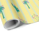 Schattigee Retro Cactus & Palmbomen Gift Wrap Pape Cadeaupapier (Rol Hoek)