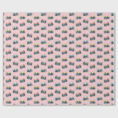 Schattigee Retro Camera's op lichtroze Cadeaupapier (Vlak)