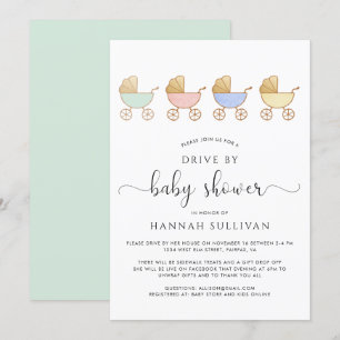 Schattigee Retro Carriages Parade Drive Door Baby Kaart