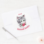 Schattigee Retro Cat - Lees verboden boeken Ronde Sticker (Envelop)