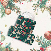 Schattigee Retro Cats op Black Christmas Cadeaupapier