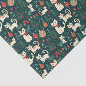 Schattigee Retro Cats op Black Christmas Tissuepapier (Detail)