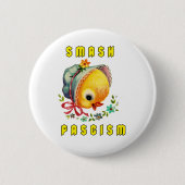 Schattigee retro chick - smash fascisme ronde button 5,7 cm (Voorkant)