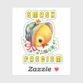 Schattigee retro chick - smash fascisme sticker (Vel)