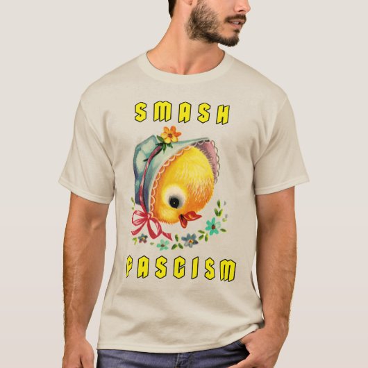 Schattigee retro chick - smash fascisme t-shirt (Voorkant)