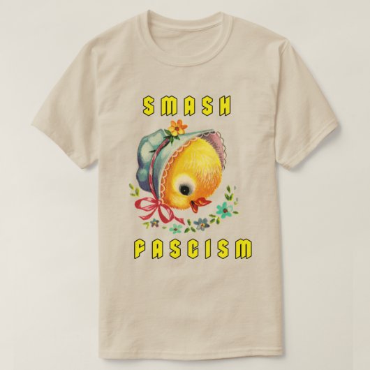 Schattigee retro chick - smash fascisme t-shirt (Design voorkant)