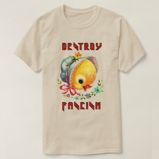 Schattigee retro chick - vernietigen fascisme t-shirt (Design voorkant)