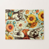 Schattigee Retro Chihuahua Illustratie Legpuzzel (Horizontaal)