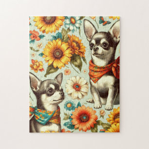 Schattigee Retro Chihuahua Illustratie Legpuzzel