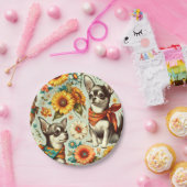 Schattigee Retro Chihuahua Illustratie Papieren Bordje (Feest)