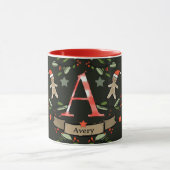 Schattigee Retro Christmas Monogram "A" met naam Mok (Midden)