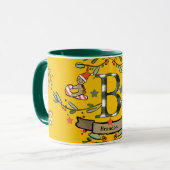 Schattigee Retro Christmas Monogram "B" met naam Mok (Voorkant links)