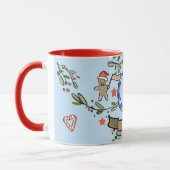 Schattigee Retro Christmas Monogram "C" met naam Mok (Links)
