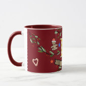 Schattigee Retro Christmas Monogram "D" met naam Mok (Links)
