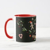 Schattigee Retro Christmas Monogram "E" met naam Mok (Links)