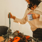 Schattigee Retro Christmas Monogram "W" met naam Mok