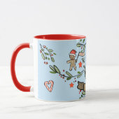 Schattigee Retro Christmas Monogram "W" met naam Mok (Links)