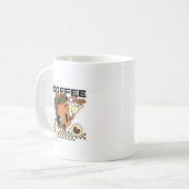Schattigee Retro Coffee Cup Character – Koffiewink Koffiemok (Voorkant links)