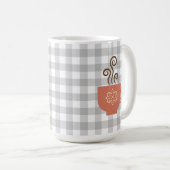 Schattigee Retro Cup op Buffalo Plaid Koffiemok (Voorkant rechts)
