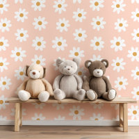 Schattigee Retro Daisies Bewerkbare Achtergrondkle