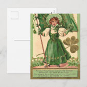 Schattigee retro  dame Saint Patrick's Day Feestdagenkaart (Voorkant / Achterkant)
