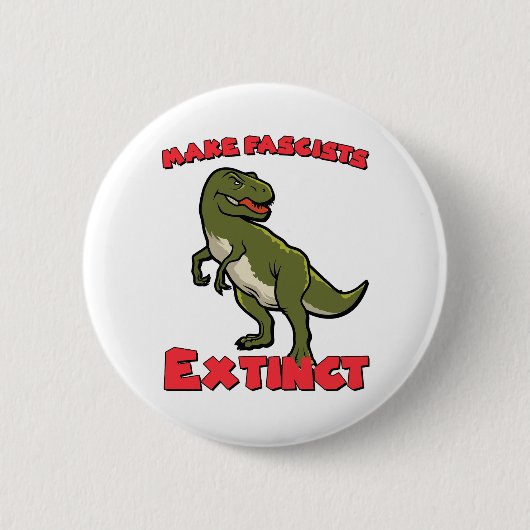 Schattigee retro dinosaurus - maak fascisten uit ronde button 5,7 cm (Voorkant)