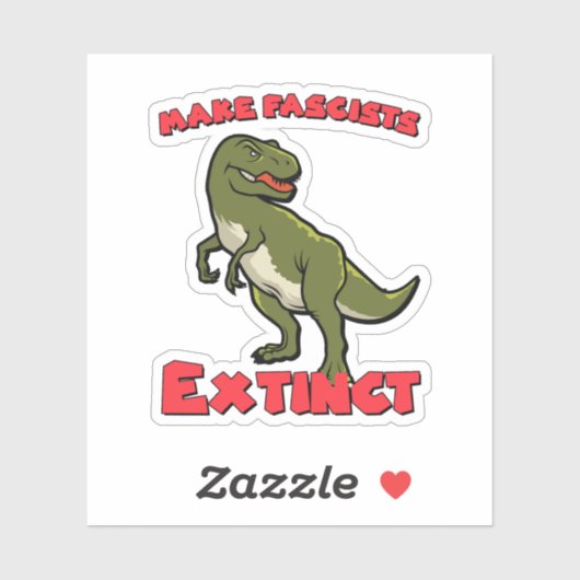 Schattigee retro dinosaurus - maak fascisten uit sticker (Vel)
