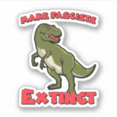 Schattigee retro dinosaurus - maak fascisten uit sticker (Voorkant)