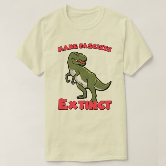 Schattigee retro dinosaurus - maak fascisten uit t-shirt (Design voorkant)