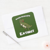 Schattigee retro dinosaurus - maak fascisten uit vierkante sticker (Envelop)