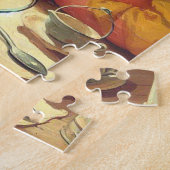 Schattigee Retro Dog en Kinderen Schilderen Legpuzzel (Zijkant)