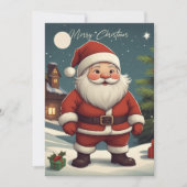 Schattigee Retro Dwarf Santa Christmas Holiday Kaa Feestdagenkaart (Voorkant)