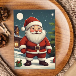 Schattigee Retro Dwarf Santa Christmas Holiday Kaa Feestdagenkaart