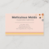 Schattigee Retro Elegent Cartoon Maid Cleaning Ser Visitekaartje (Achterkant)