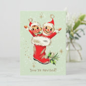 Schattigee Retro Elfen Sage Kerstfeest Kaart (Staand voorkant)