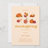 Schattigee retro esthetische chique Thanksgiving d Kaart (Voorkant)