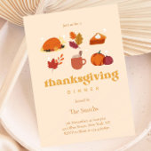 Schattigee retro esthetische chique Thanksgiving d Kaart