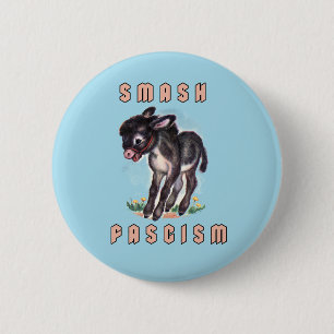 Schattigee retro ezel- smash fascisme ronde button 5,7 cm