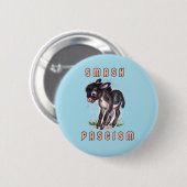 Schattigee retro ezel- smash fascisme ronde button 5,7 cm (Voorkant /achterkant)