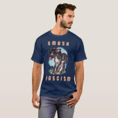 Schattigee retro ezel- smash fascisme t-shirt (Voorkant volledig)