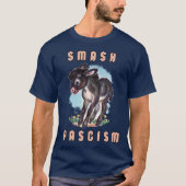 Schattigee retro ezel- smash fascisme t-shirt (Voorkant)