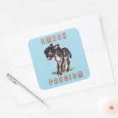 Schattigee retro ezel- smash fascisme vierkante sticker (Envelop)