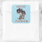Schattigee retro ezel- smash fascisme vierkante sticker (Tas)