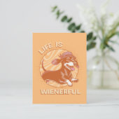 Schattigee Retro Fedora Dachshund 'Het leven is we Briefkaart (Staand voorkant)