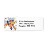 Schattigee Retro Fire-Cracker Lady Retouradreslabe Etiket (Voorkant)
